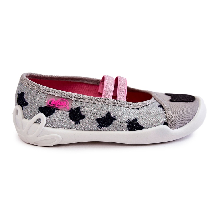 BEFADO S.A. Pantofle Ballerina Befado Kitten 116X302 šedé šedá 2