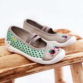 BEFADO S.A. Pantofle Ballerina Befado Kitten 116X304 Zeleno-šedá zelená 1