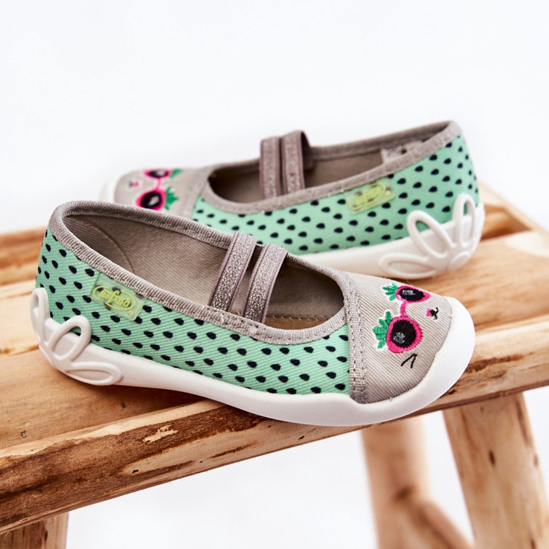 BEFADO S.A. Pantofle Ballerina Befado Kitten 116X304 Zeleno-šedá zelená 2