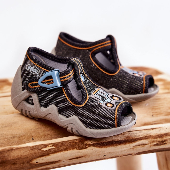 BEFADO S.A. Dětské sandály Papcie Befado Tractor 217P111 Tmavě šedá 1