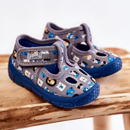 BEFADO S.A. Boty Pantofle Befado Animals 533P020 Šedá modrý 1