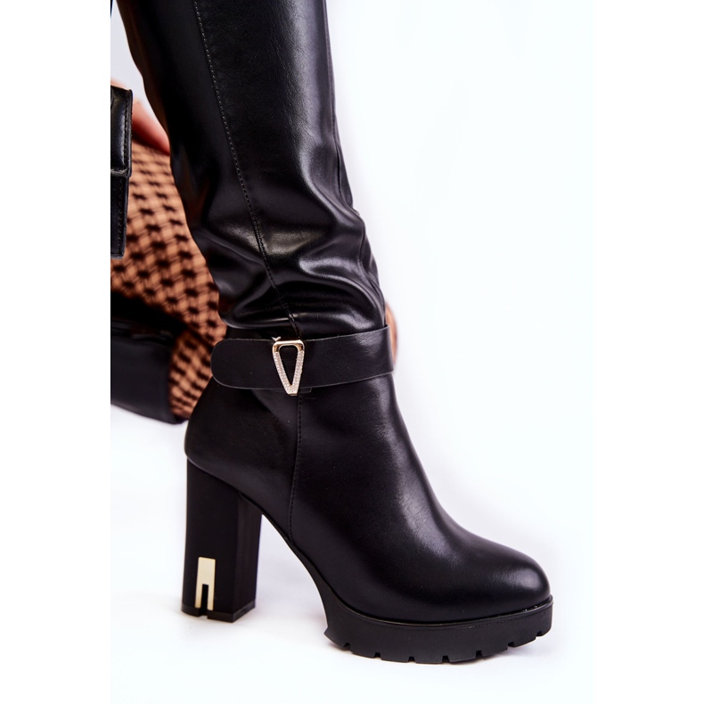 PG1 Klasické černé Kornelli Kožené Boty Na Baru černá 1