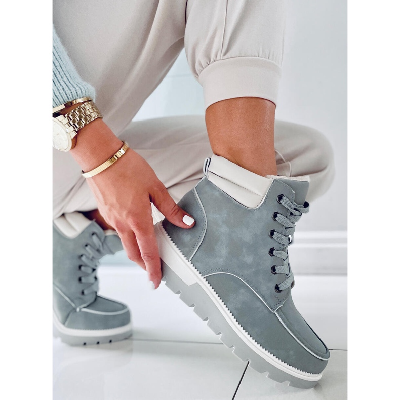 BM Zateplené kozačky od Germano L. GREY šedá 2