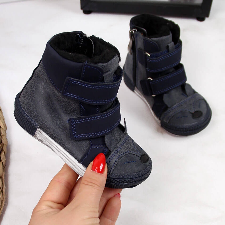 Chlapecké boty se suchým zipem tmavě modrá Kornecki 6583 modrý 1