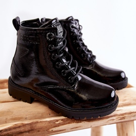Dětské lakované teplé boty Big Star II374045 Black černý 1