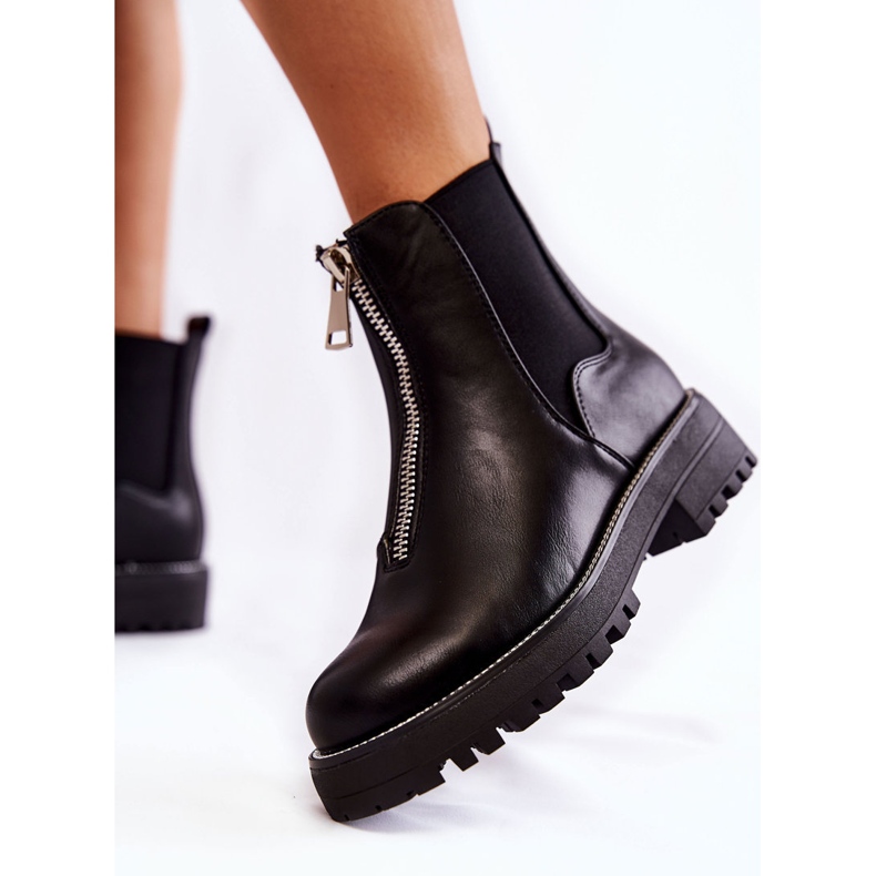 PG1 Módní zateplené boty Černé boty Madeleine Jodhpur černá 2 PG1 Módní zateplené boty Černé boty Madeleine Jodhpur černá 2