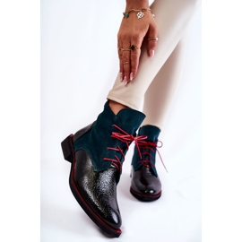 PA2 Kožené zelené a černé Cheyenne boty černý zelený 1