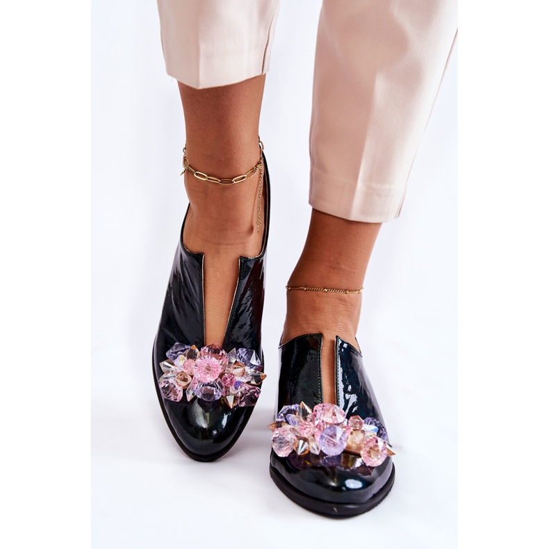 PA2 Lakované mozaikové boty s průhlednou zelenou dekorací Delaver zelená 1