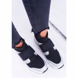 Dámské sportovní boty Lu Boo s ponožkou Stříbrné třpytky Phantom HT9022 černá stříbrný 3 Dámské sportovní boty Lu Boo s ponožkou Stříbrné třpytky Phantom HT9022 černá stříbrný 3