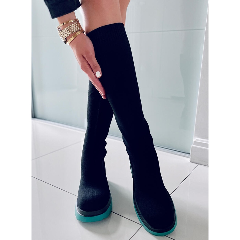 PA1 Ponožkové botičky Duff Blue svršek černá vícebarevný zelená 2 PA1 Ponožkové botičky Duff Blue svršek černá vícebarevný zelená 2