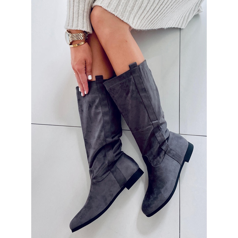 PA1 Ploché ploché boty v šedé barvě šedá 1