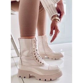 BM Šněrovací kozačky Merced Beige béžový 1