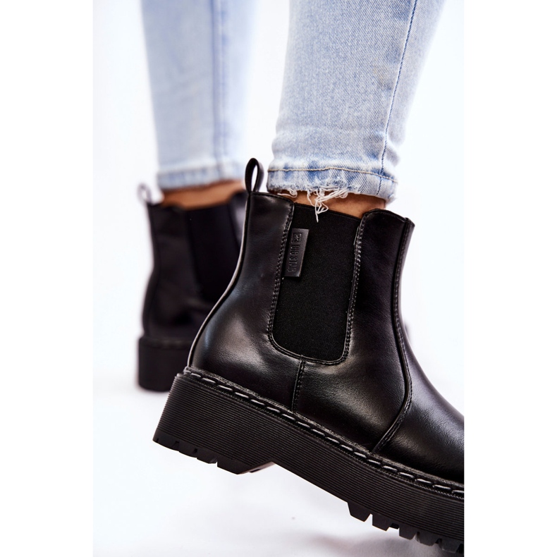 Teplé nazouvací boty Big Star II274101 Black černý 2