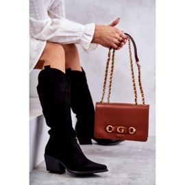 WS1 Semišové kovbojské boty Black Casey D7933 černá 2