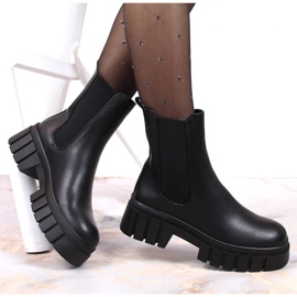 Dámské černé boty Chelsea na platformě, zateplené černé Sergio Leone černá 1