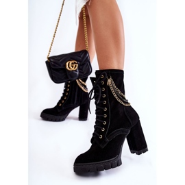 Semišové šněrovací boty Lewski Shoes 3244 / G Black černý 2