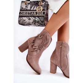 Lewski Shoes Dámské semišové kozačky Lewski Boty 3093 Cappucino hnědý 2