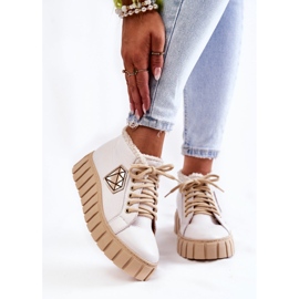 Lewski Shoes Kožené sportovní boty vázané bílé boty Lewski 3252 / N bílý 1