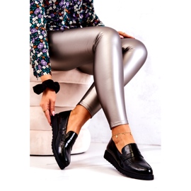 La.Fi Black Patent Wedge Mokasíny černá 4