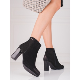 Dámské černé kozačky na vysokém sloupku Shelovet černá 1