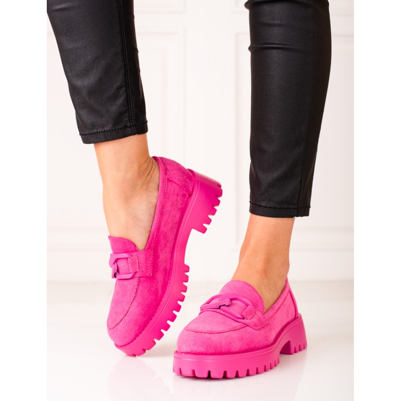 Dámské růžové mokasíny na platformě Shelovet růžový 1