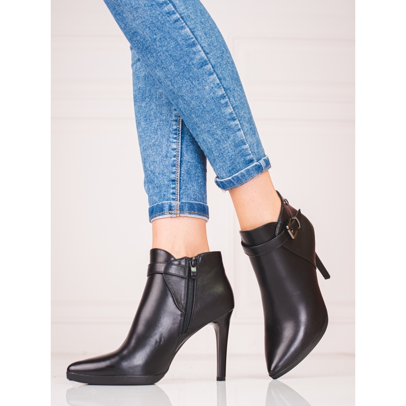 Elegantní kozačky na vysokém podpatku Sergio Leone černá 1 Elegantní kozačky na vysokém podpatku Sergio Leone černá 1