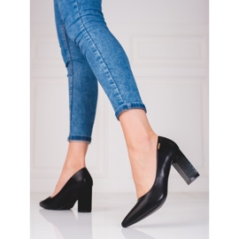 Lodičky pro ženy na černém sloupku Shelovet černá 1