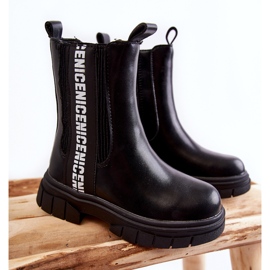 Dětské vysoké zateplené kozačky Black Kimmy černý 1