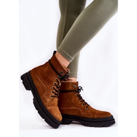 Hnědé semišové teplé boty Big Star KK274524 hnědý 2 Hnědé semišové teplé boty Big Star KK274524 hnědý 2