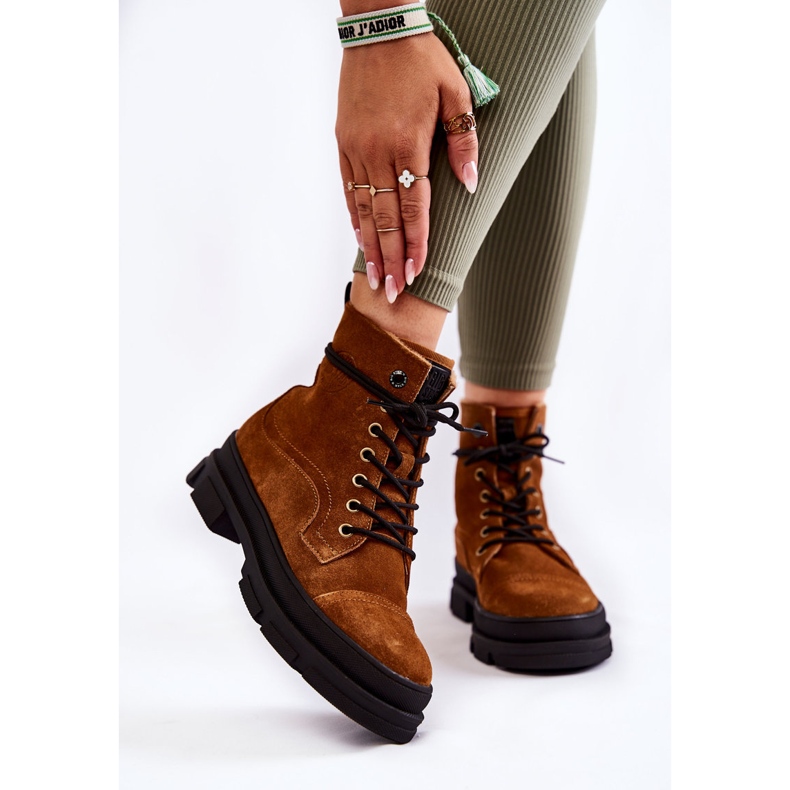 Hnědé semišové teplé boty Big Star KK274524 hnědý 1 Hnědé semišové teplé boty Big Star KK274524 hnědý 1