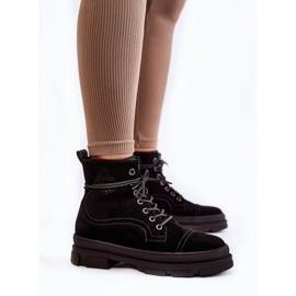 Semišové teplé boty Big Star KK274525 Black černý 2