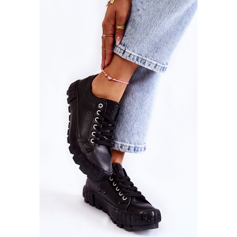 Módní kožené tenisky Big Star KK274143 černé černá 2