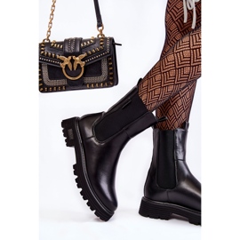 Vysoké zateplené nazouvací boty Jodhpur boty Big Star KK274500 Černá 2