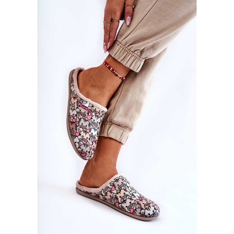 Domácí pantofle V Cats Inblu GF-12-011 Béžová hnědý vícebarevný 2