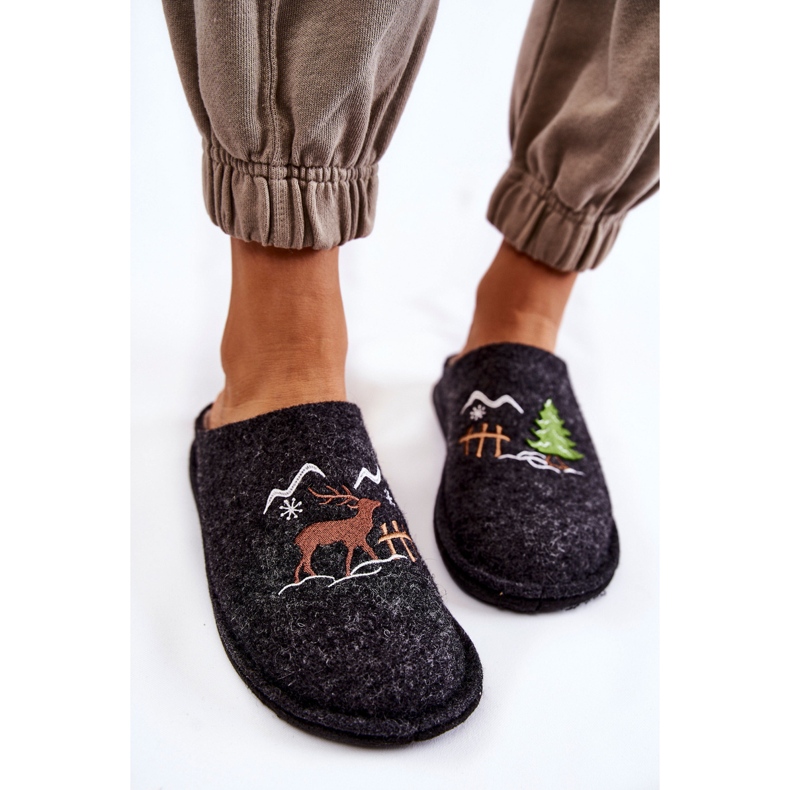 Domácí pantofle Big Star KK276018 černé a béžové hnědý 2