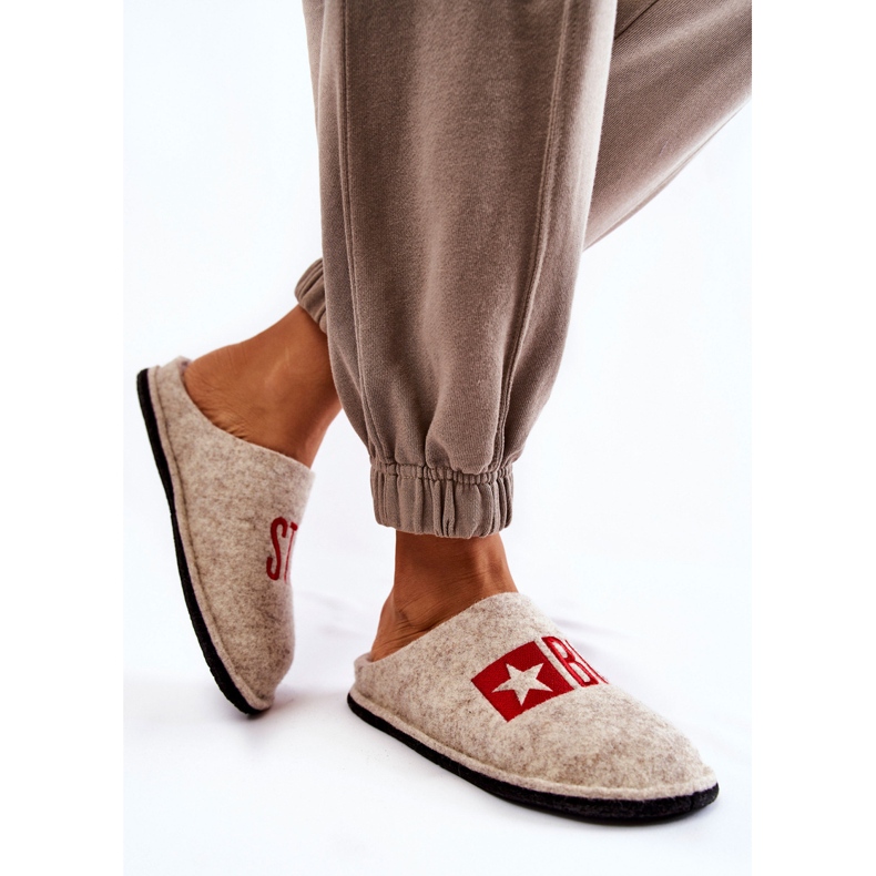 Domácí pantofle Big Star KK276021 Beige béžový 2