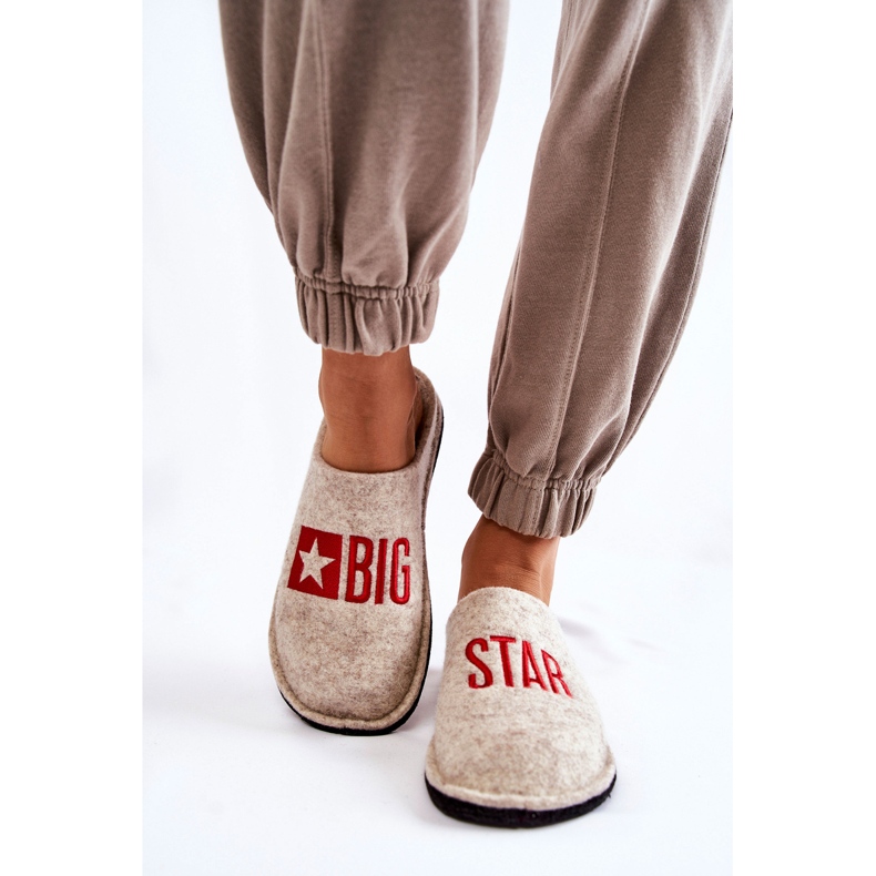 Domácí pantofle Big Star KK276021 Beige béžový 1