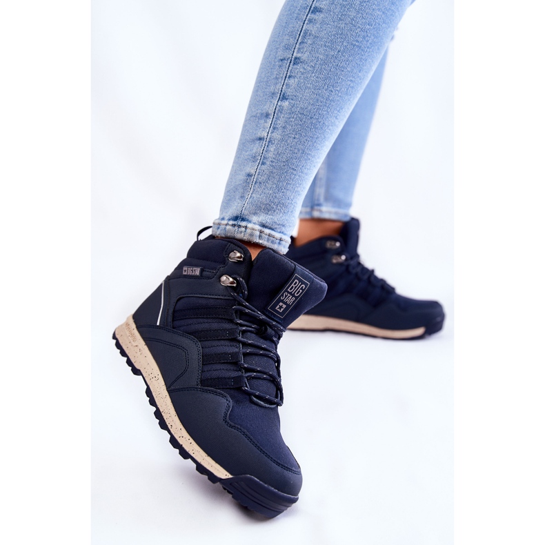 Dámské vysoké trekingové boty Big Star KK274611 Navy Blue modrý 1