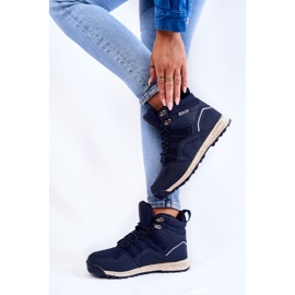 Dámské vysoké trekingové boty Big Star KK274611 Navy Blue modrý 2