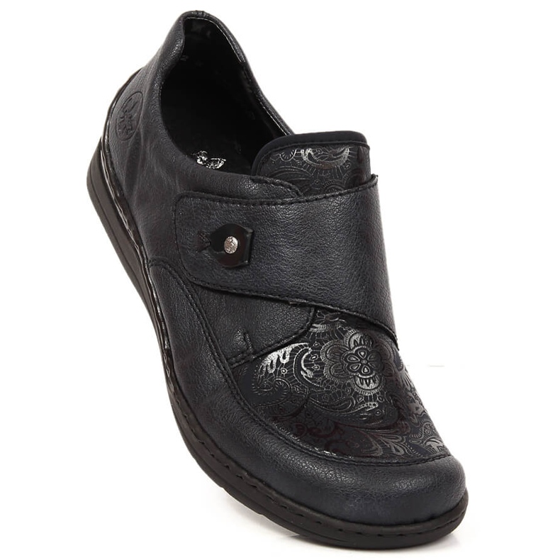 Dámské boty na suchý zip tmavě modrá Rieker 48951-14 námořnická modrá 1