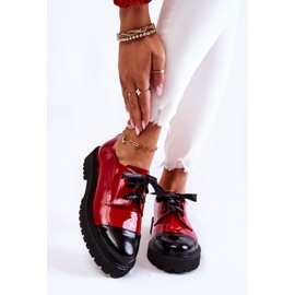 Lakované šněrovací boty Laura Messi 2441 Red červený 1