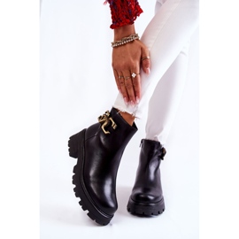 Teplé boty Workers s dekorací Laura Messi 2500 Black černá 1