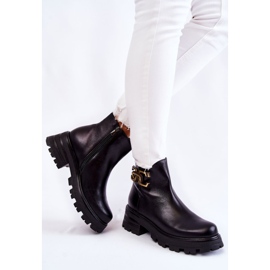 Teplé boty Workers s dekorací Laura Messi 2500 Black černý 2