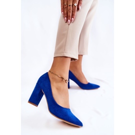 PS1 Klasické Semišové Lodičky Na Modrém Podpatku Kendra modrý 2 PS1 Klasické Semišové Lodičky Na Modrém Podpatku Kendra modrý 2