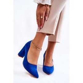 PS1 Klasické Semišové Lodičky Na Modrém Podpatku Kendra modrý 1 PS1 Klasické Semišové Lodičky Na Modrém Podpatku Kendra modrý 1