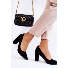 PS1 Klasické Semišové Lodičky Na černém Podpatku Kendra černá 2