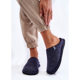 Klasické plstěné dámské pantofle Big Star KK276013 Navy Blue modrý 1