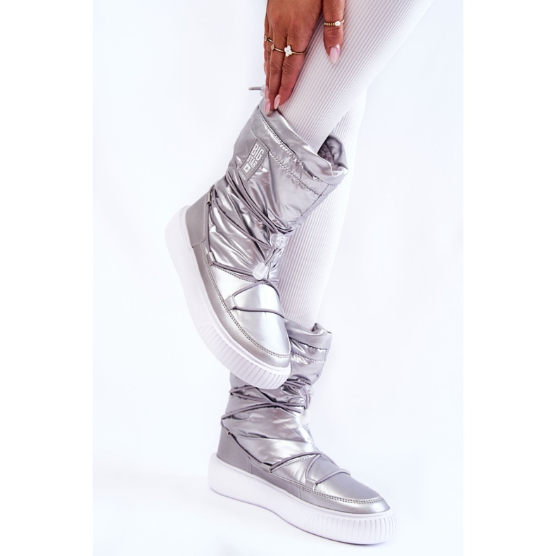 Dámské zateplené sněhule Big Star KK274195 Silver stříbrný 2