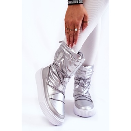 Dámské zateplené sněhule Big Star KK274195 Silver stříbrný 1