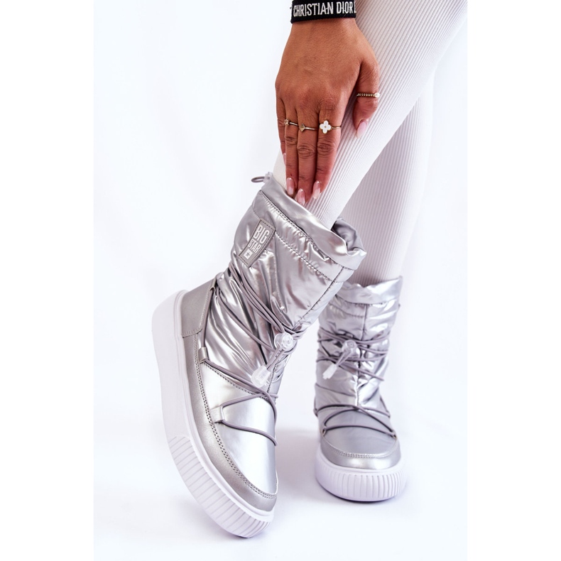 Dámské zateplené sněhule Big Star KK274195 Silver stříbrný 1